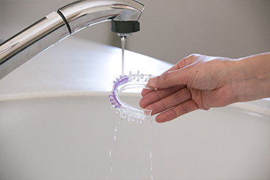 使用前の水洗いの様子